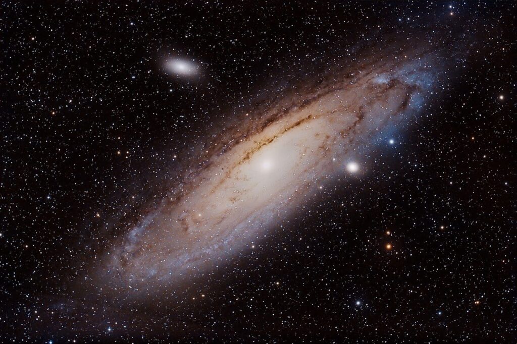 Mesmerizing shot of the Andromeda Galaxy showcasing its spiral form in the cosmos.